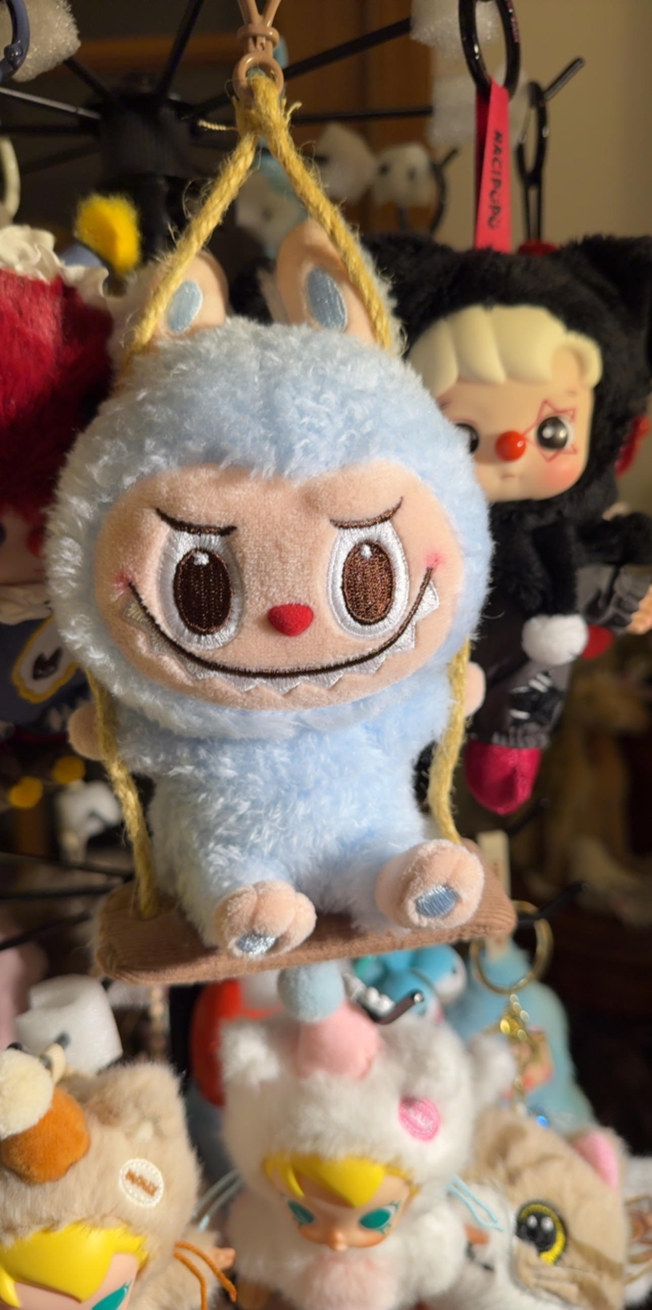 Woodland Labubu swinging